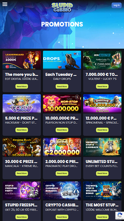 Promotions mobiles de Stupid Casino