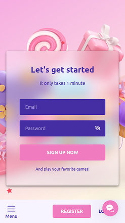 Página de inicio móvil de Sugar Casino