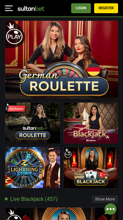 Crupier en vivo móvil de Sultanbet Casino