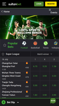 Deportes móviles de Sultanbet Casino