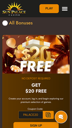 Promotions mobiles du casino Sun Palace