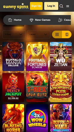 Sunnyspins Casino Mobile Games