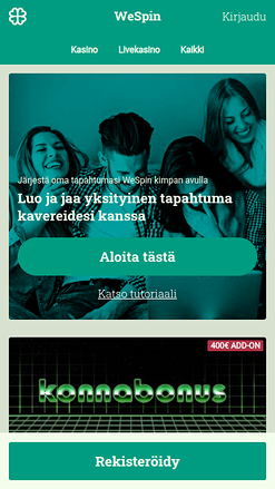 WeSpin mobile de SuomiKasino