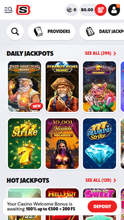 Jackpot mobile de Supabet Casino