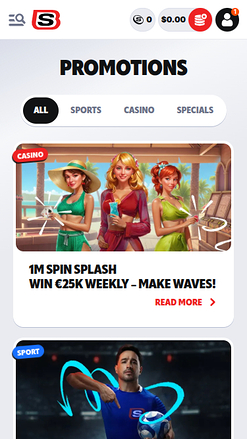 Promotions mobiles de Supabet Casino