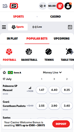 Sports mobiles de Supabet Casino