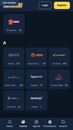 Sviluppatori di giochi per dispositivi mobili di Supacasi Casino