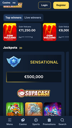 Jackpot mobile del casinò Supacasi