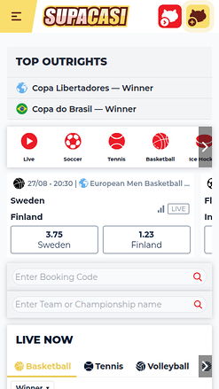 Sports mobiles de Supacasi Casino