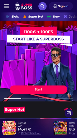 Мобильная главная страница SuperBoss Casino