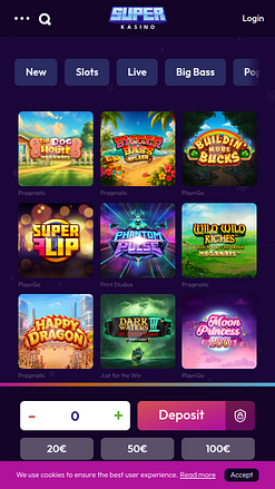 Jeux mobiles de casino Superkasino