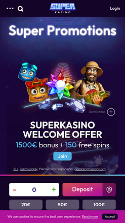 Promotions mobiles du casino Superkasino