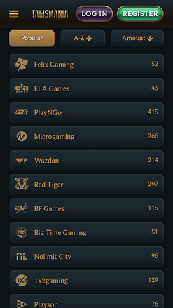 Desarrolladores de juegos móviles de Talismania Casino