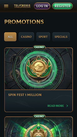 Promociones móviles de Talismania Casino