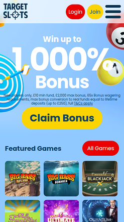 Target Slots Mobile Homepage