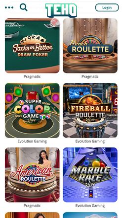 Crupier en vivo móvil de Teho Kasino