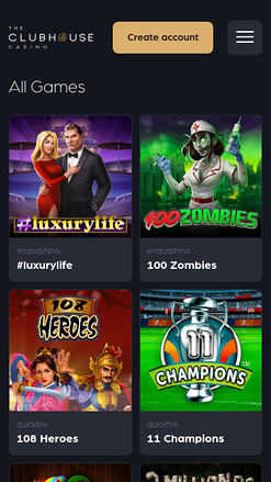 Jeux mobiles de The Club House Casino