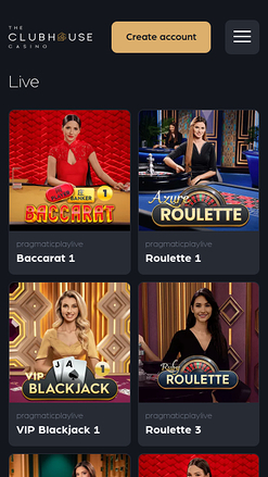 Croupier en direct mobile de The Club House Casino