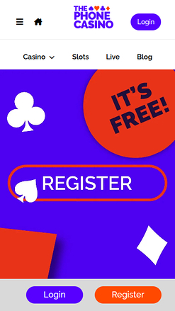 Мобильная домашняя страница казино The Phone