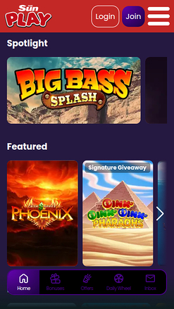 Giochi mobile di The Sun Play Casino