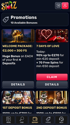 TheSlotz Casino Mobile-Aktionen