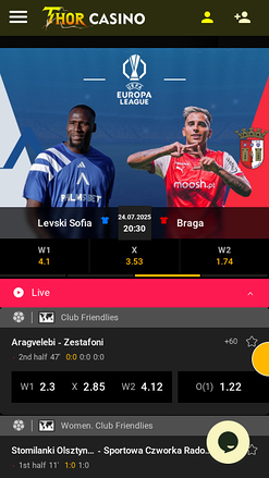 Sports mobiles de Thor Casino