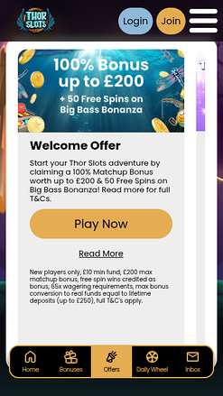 Promotions mobiles de Thor Slots Casino