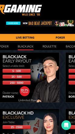 Croupier en direct mobile de TigerGaming Casino