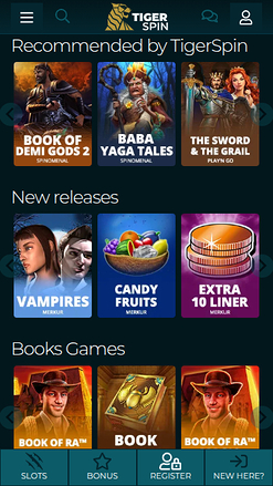 Giochi mobile di TigerSpin Casino