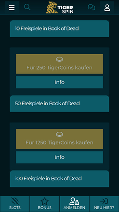 TigerSpin Casino Mobile Shop