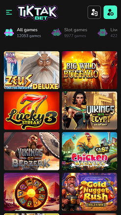 TikTak Bet Casino mobile Spiele