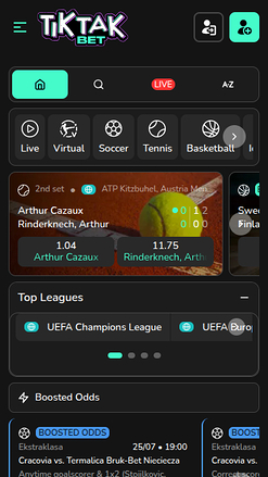 TikTak Bet Casino mobile Sportwetten