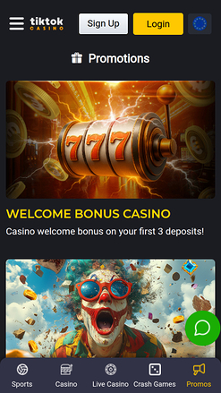 Promotions mobiles de casino TikTok