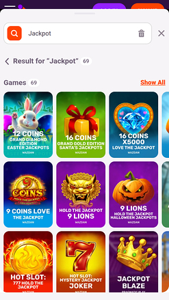 Jackpot mobile du casino TonyBet