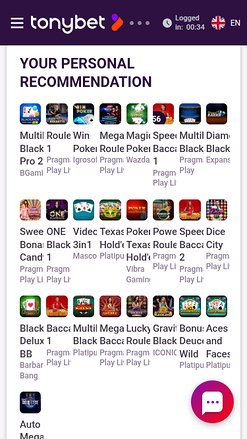 Croupier en direct mobile de TonyBet Casino