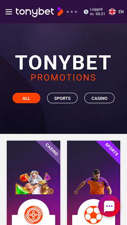 Promotions mobiles de TonyBet Casino