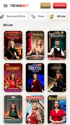 Croupier en direct mobile de ToonieBet Casino