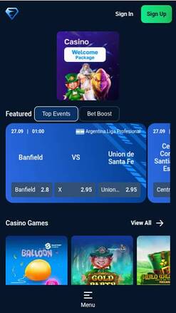 Página principal de Topacio Casino