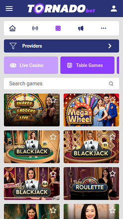 Croupier en direct mobile de Tornadobet Casino
