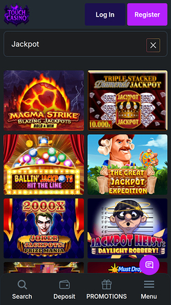 Jackpot mobile de Touch Casino