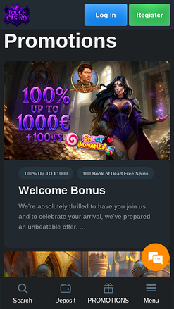 Promozioni mobile di Touch Casino