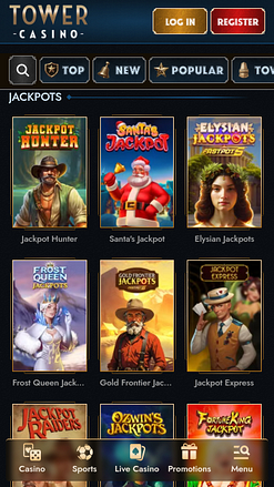 Jackpot mobile di Tower Casino