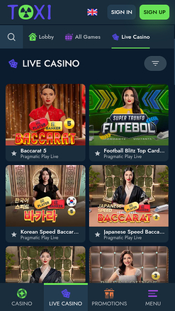 Toxi Casino Mobile Live Dealer