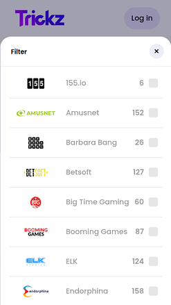 Desarrolladores de juegos móviles de Trickz Casino