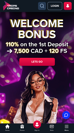 Page d'accueil mobile de Trips Casino