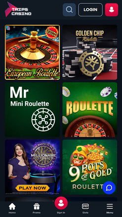 Croupier en direct mobile de Trips Casino