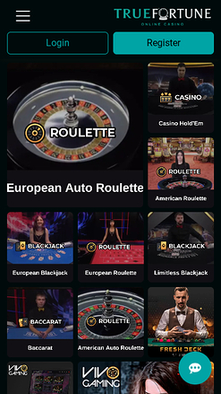 Croupier en direct mobile de True Fortune Casino