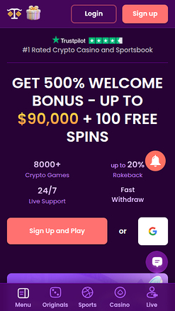TrustDice Casino mobile Startseite