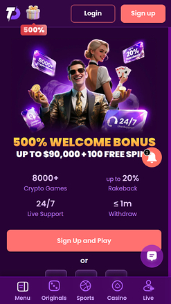 TrustDice Casino Mobile Homepage