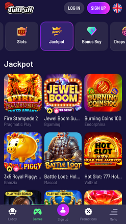 Jackpot mobile del casinò TuffPuff
